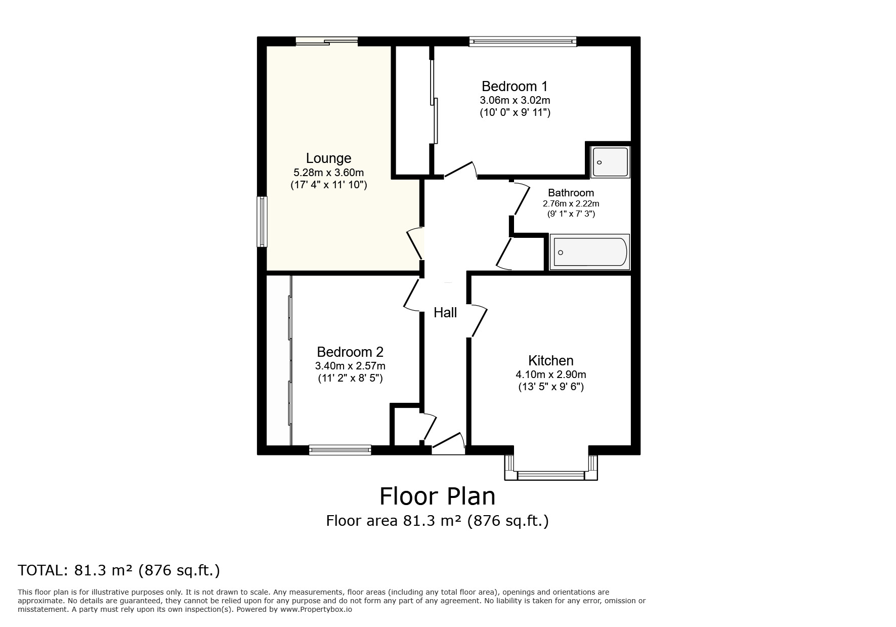 Floorplan of 2 bedroom Detached Bungalow for sale, St. Cuthberts Close, Burnfoot, Cumbria, CA7