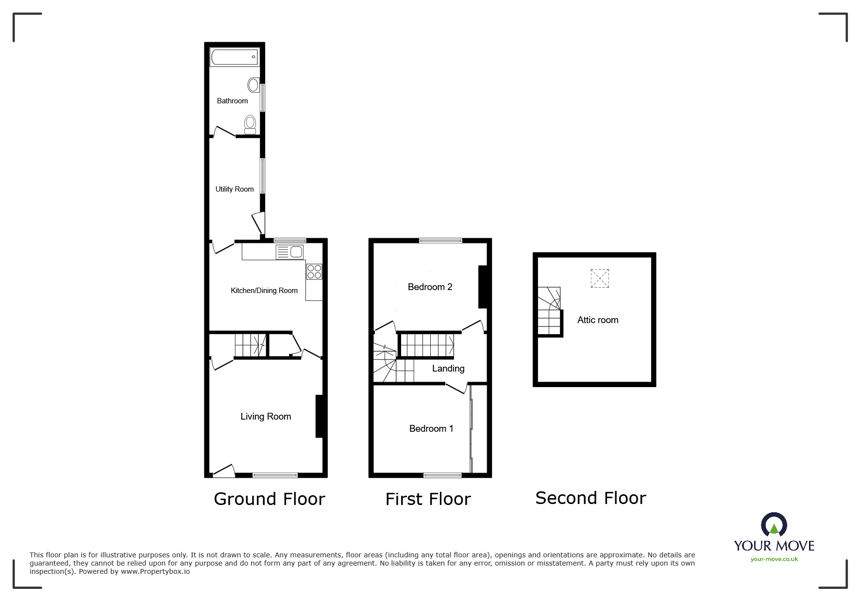 Floorplan of 2 bedroom Mid Terrace House for sale, North Street, Fletchertown, Cumbria, CA7