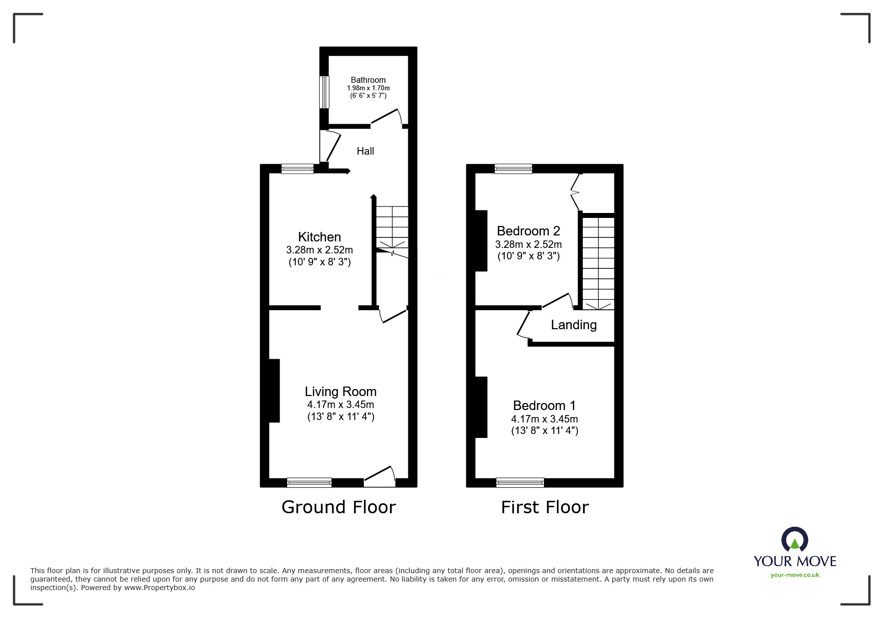 Floorplan of 2 bedroom Mid Terrace House to rent, Burnfoot, Wigton, Cumbria, CA7