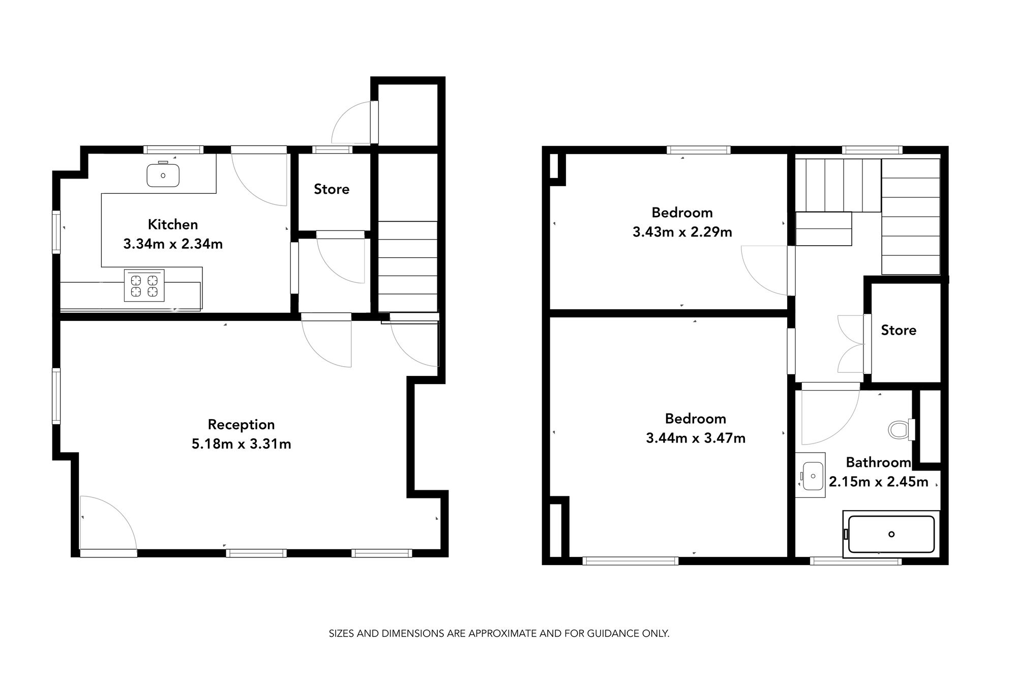 Floorplan of 2 bedroom End Terrace House for sale, Water Street, Wigton, Cumbria, CA7