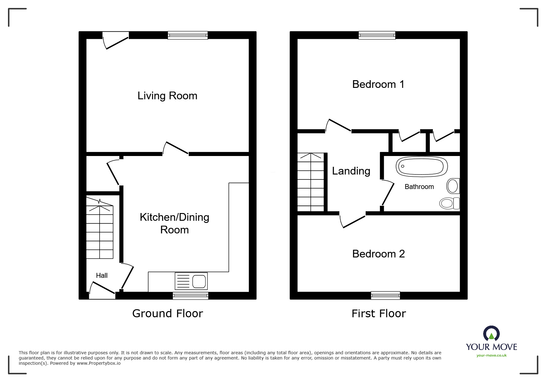 Floorplan of 2 bedroom Mid Terrace House for sale, West Street, Fletchertown, Cumbria, CA7