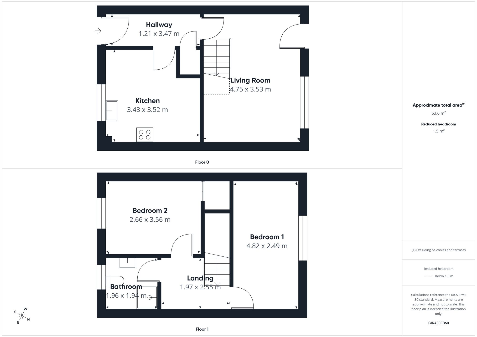 Floorplan of 2 bedroom Semi Detached House for sale, Highfield Court, Wigton, Cumbria, CA7