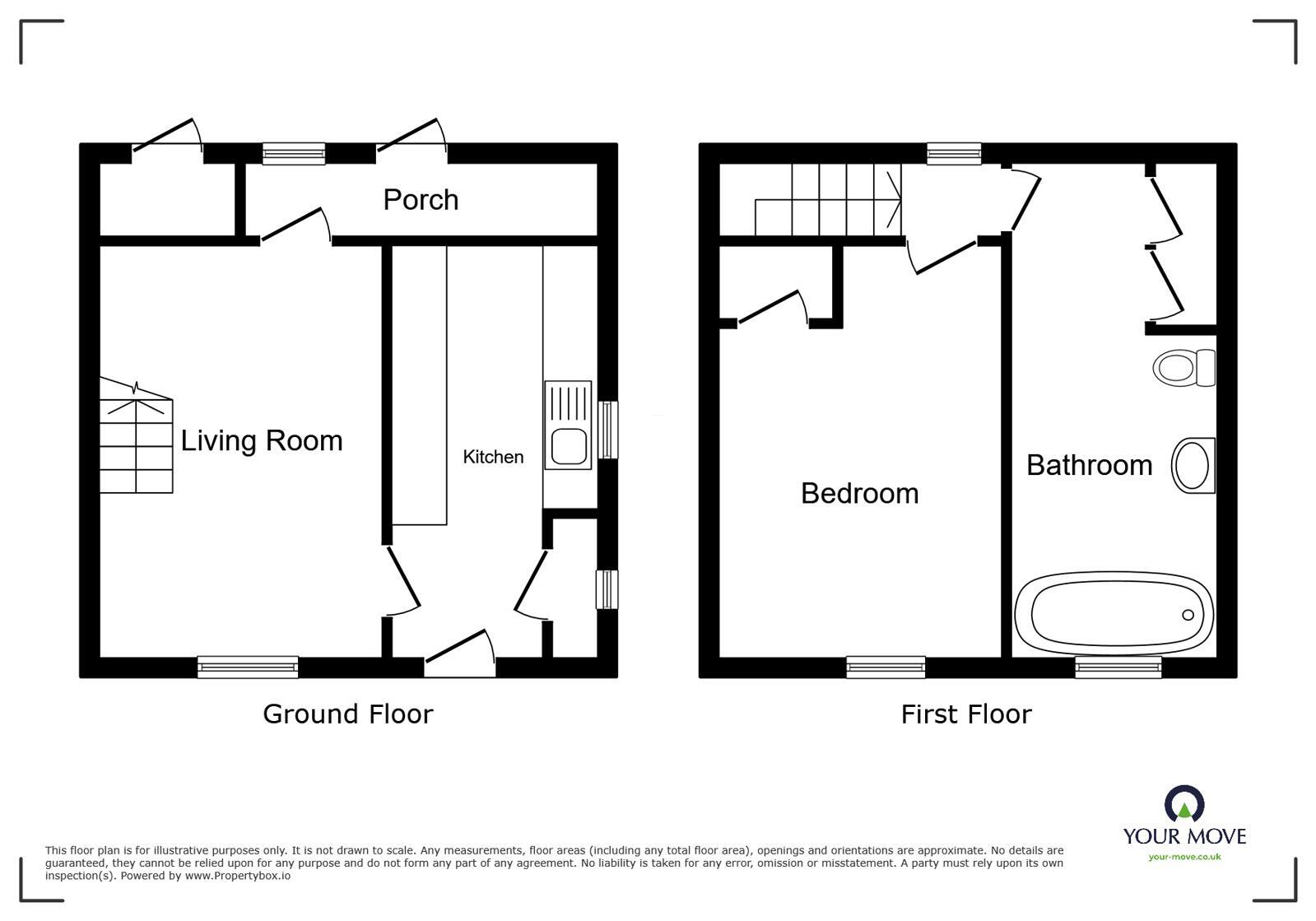 Floorplan of 1 bedroom End Terrace House for sale, Hospital Cottages, Wigton, Cumbria, CA7