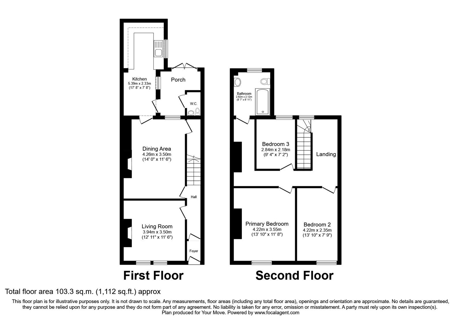 Floorplan of 3 bedroom Mid Terrace House for sale, Newcastle Street, Carlisle, Cumbria, CA2