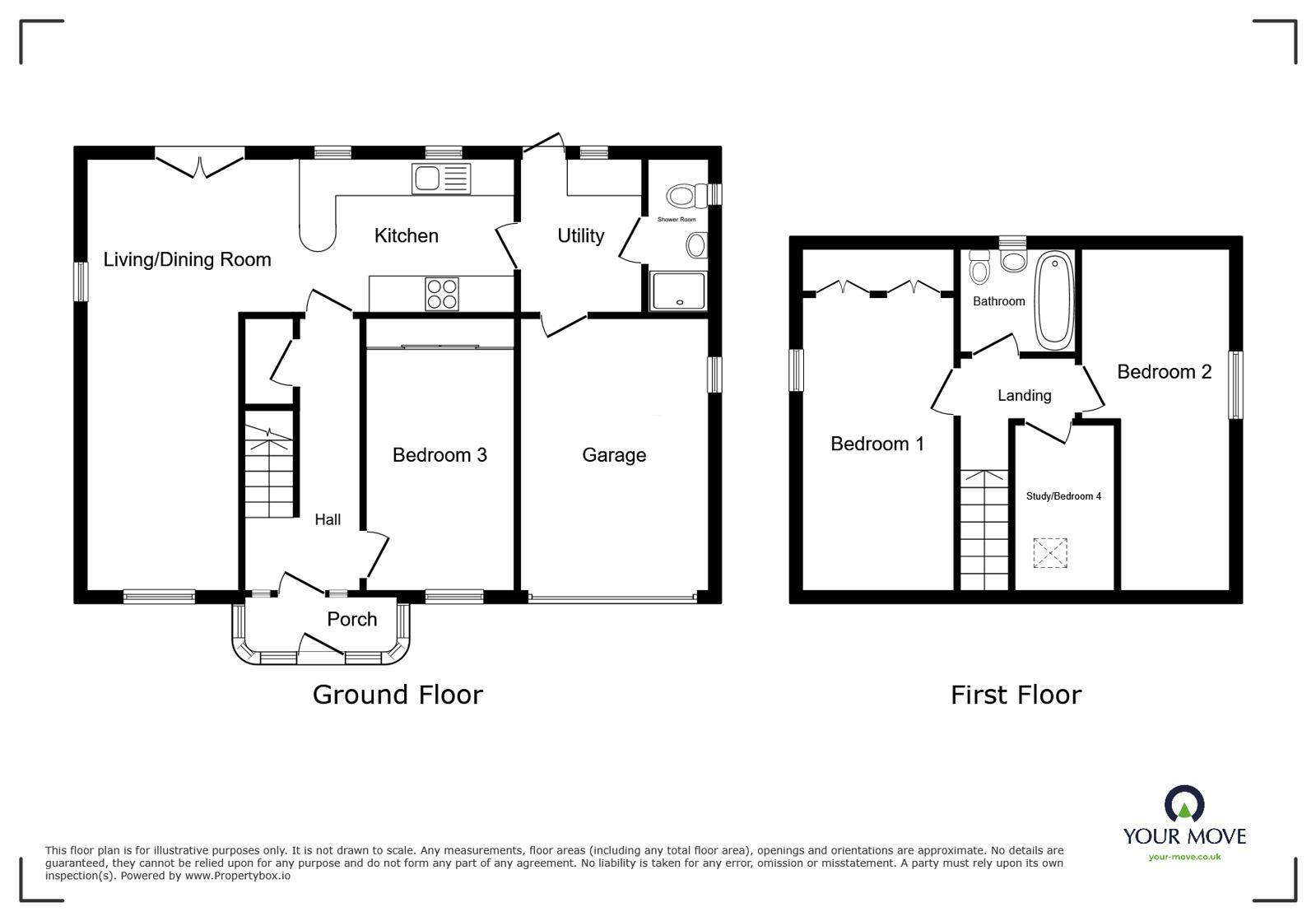 Floorplan of 3 bedroom Detached House for sale, West Woodside, Wigton, Cumbria, CA7