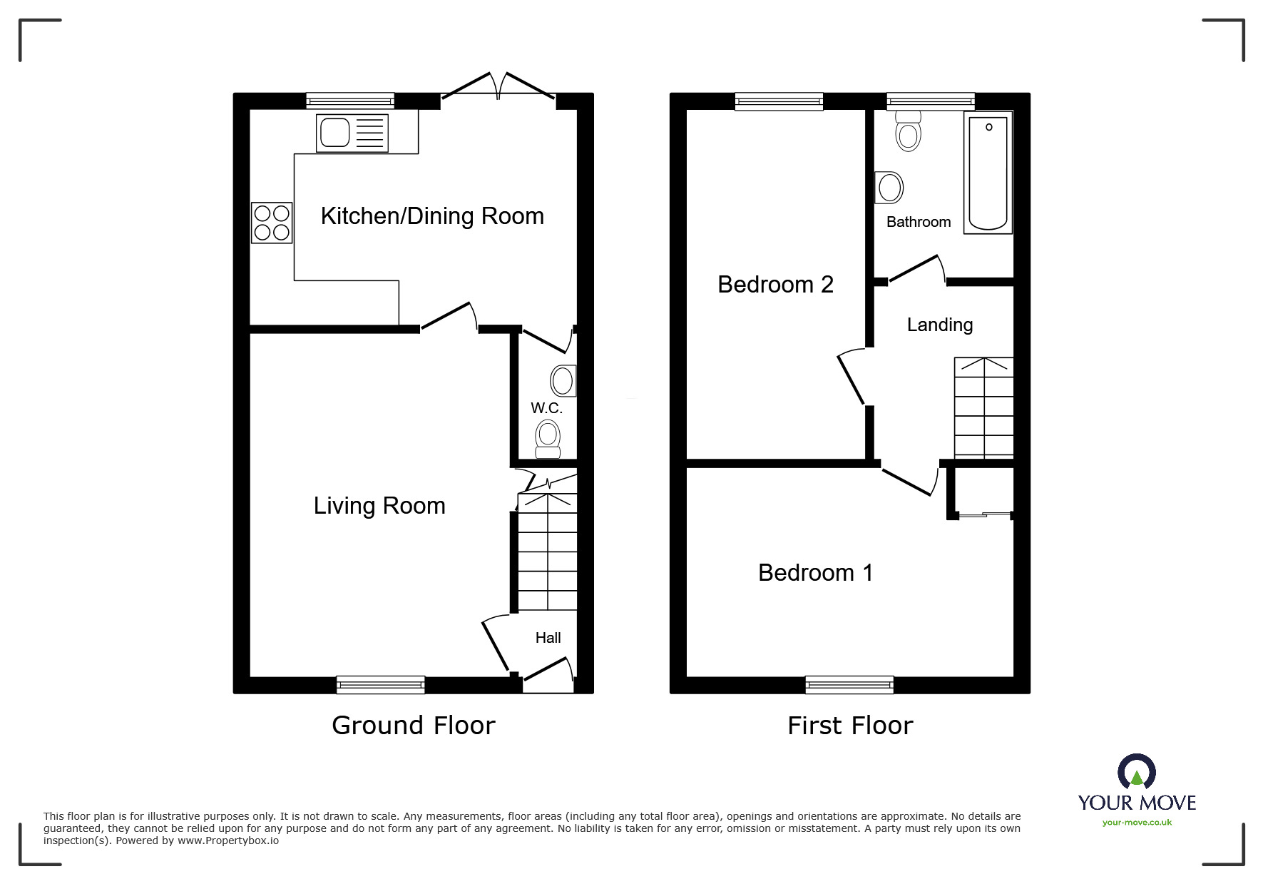 Floorplan of 2 bedroom Semi Detached House for sale, Lakeland View, Aspatria, Cumbria, CA7