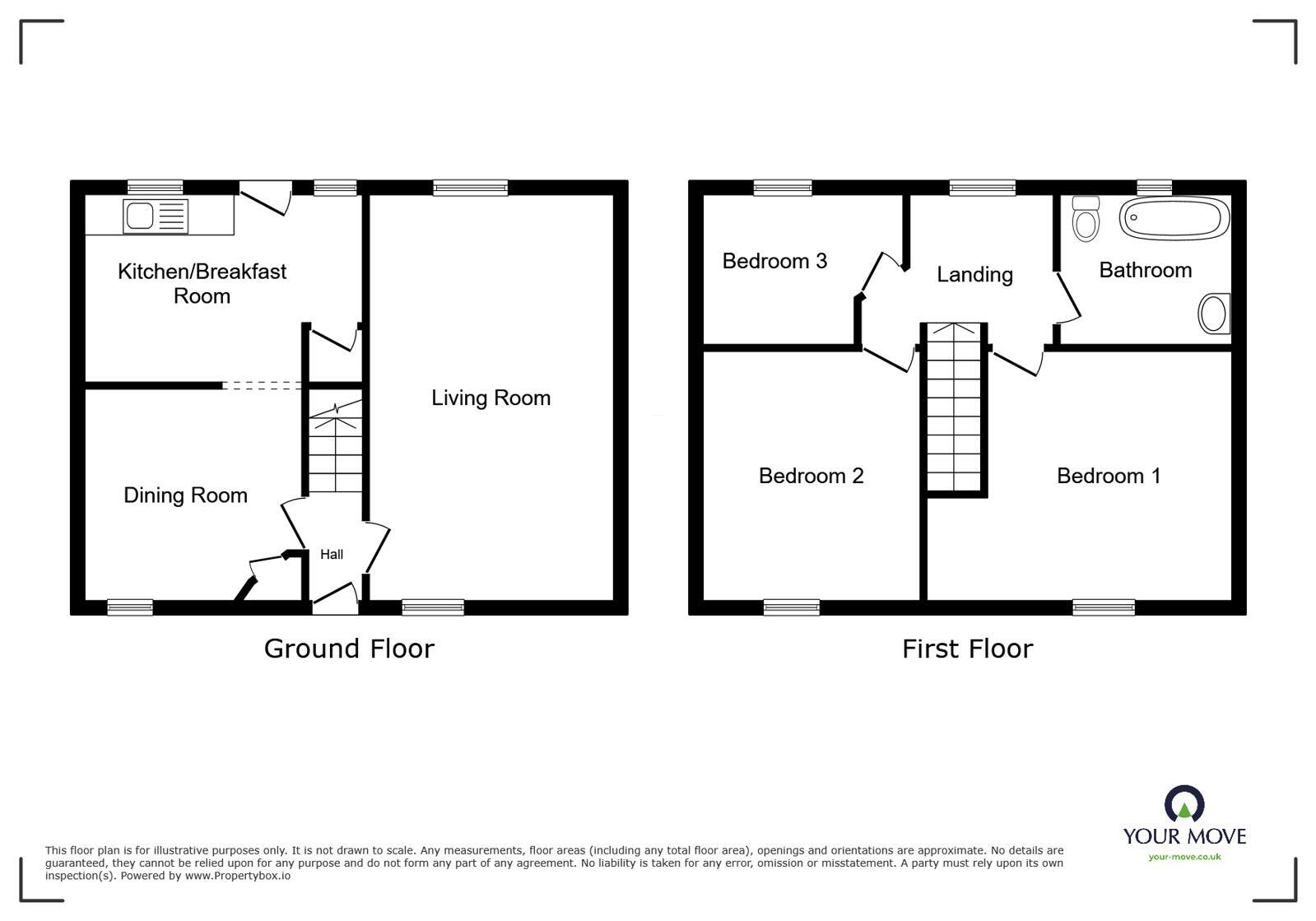 Floorplan of 3 bedroom Semi Detached House for sale, The Acre, Newton Arlosh, Cumbria, CA7