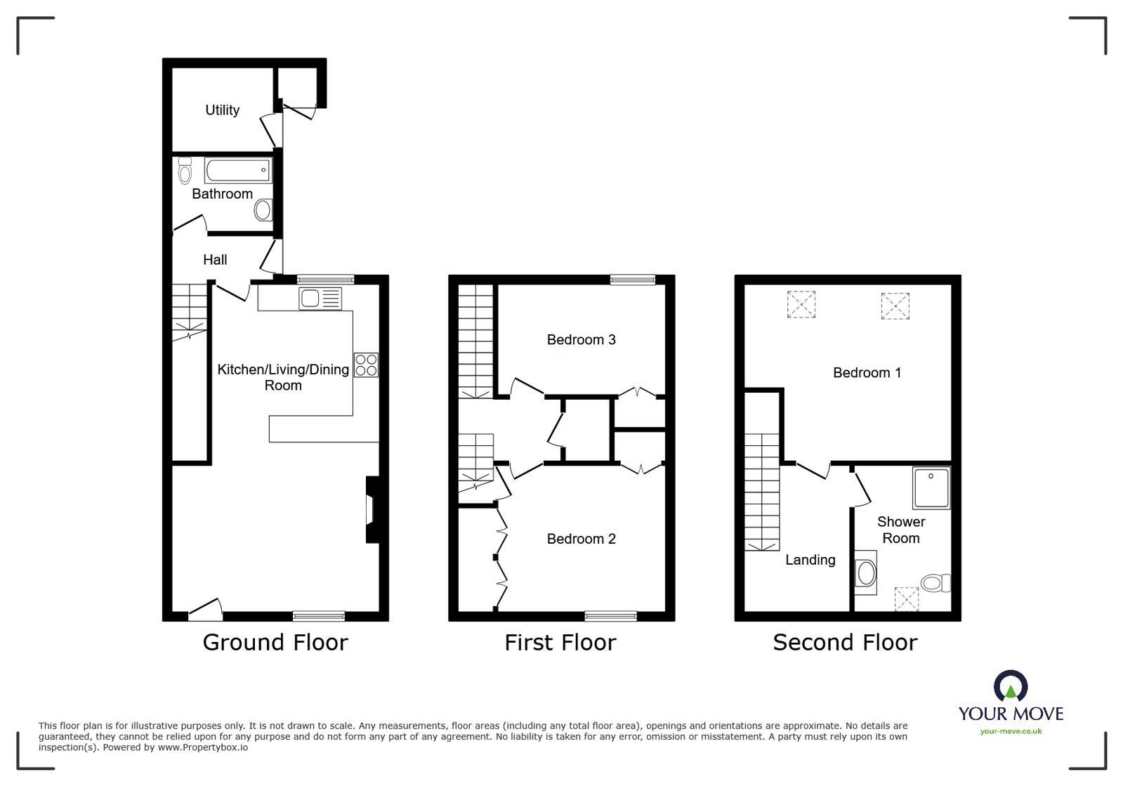 Floorplan of 3 bedroom Mid Terrace House for sale, Front Street, Fletchertown, Cumbria, CA7