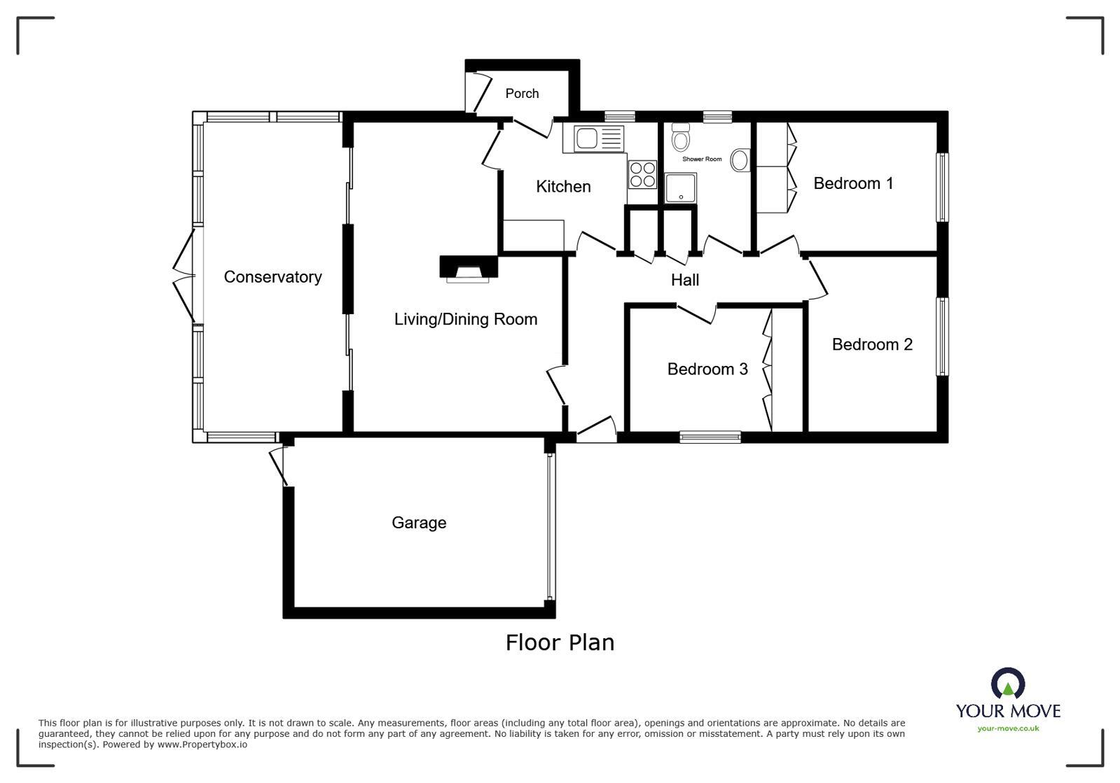 Floorplan of 3 bedroom Detached Bungalow for sale, Primrose Bank, Wigton, Cumbria, CA7