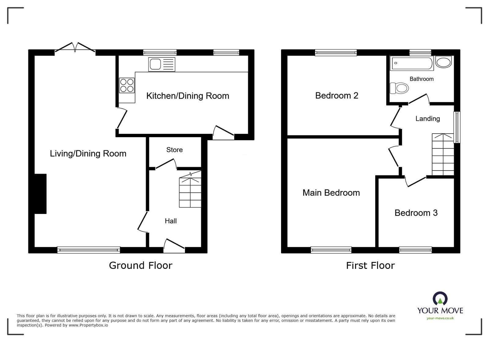 Floorplan of 3 bedroom Semi Detached House for sale, Friars Garth, Abbeytown, Cumbria, CA7