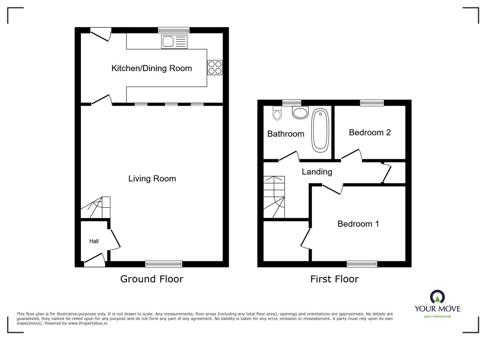 Floorplan of 2 bedroom Mid Terrace House for sale, Manse Row, Blennerhasset, Cumbria, CA7