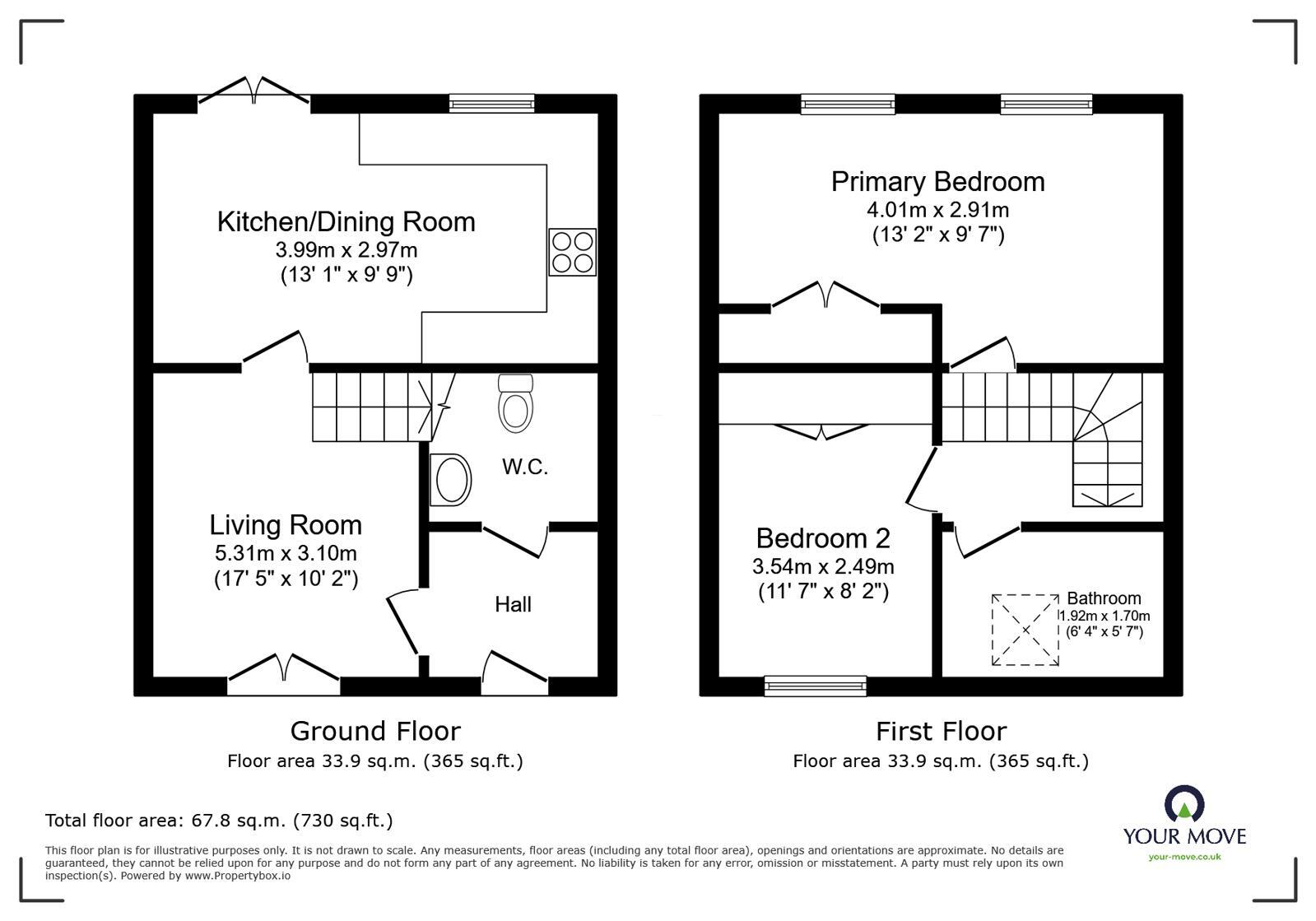 Floorplan of 2 bedroom Mid Terrace House for sale, Hasell Street, Carlisle, Cumbria, CA2