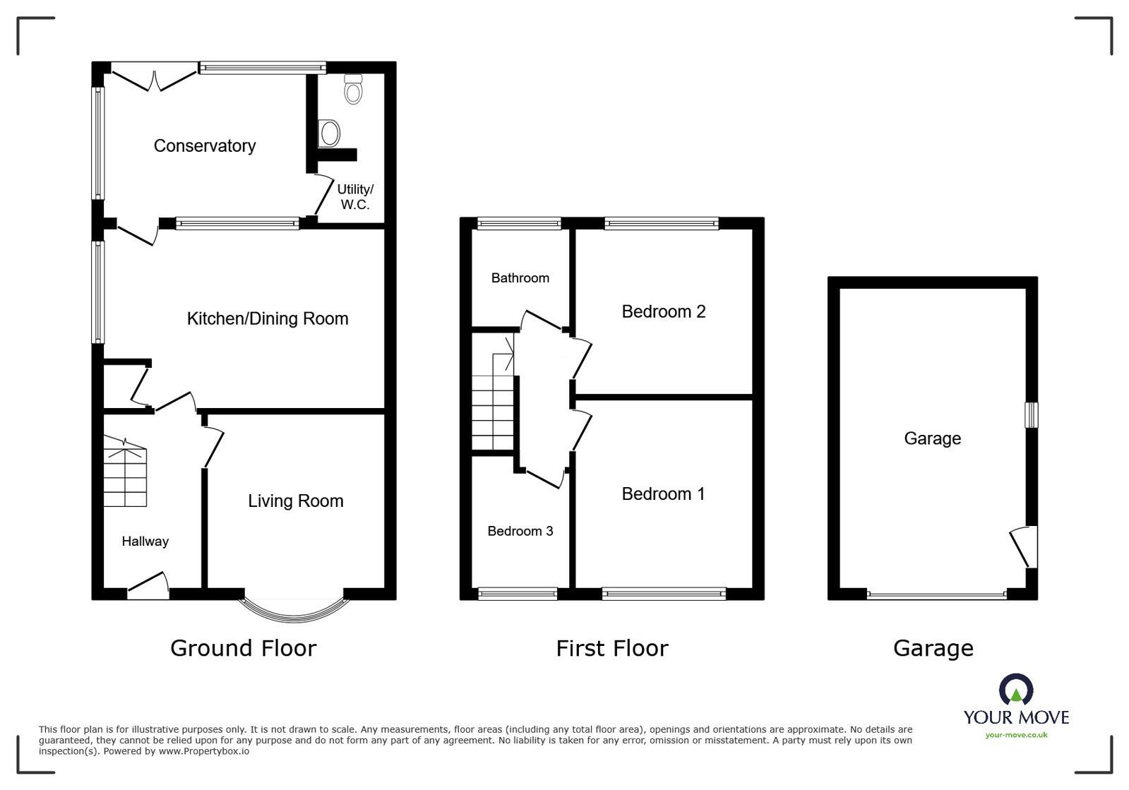 Floorplan of 3 bedroom End Terrace House for sale, Old Brackenlands, Wigton, Cumbria, CA7