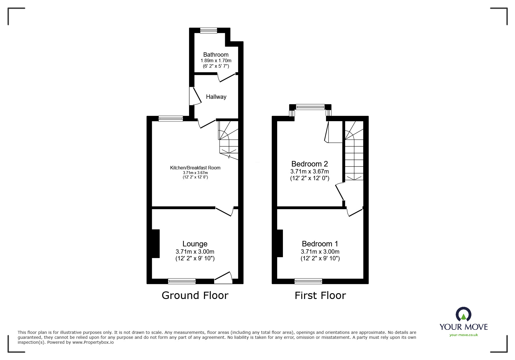 Floorplan of 2 bedroom End Terrace House to rent, Strand Terrace, Burnfoot, Cumbria, CA7