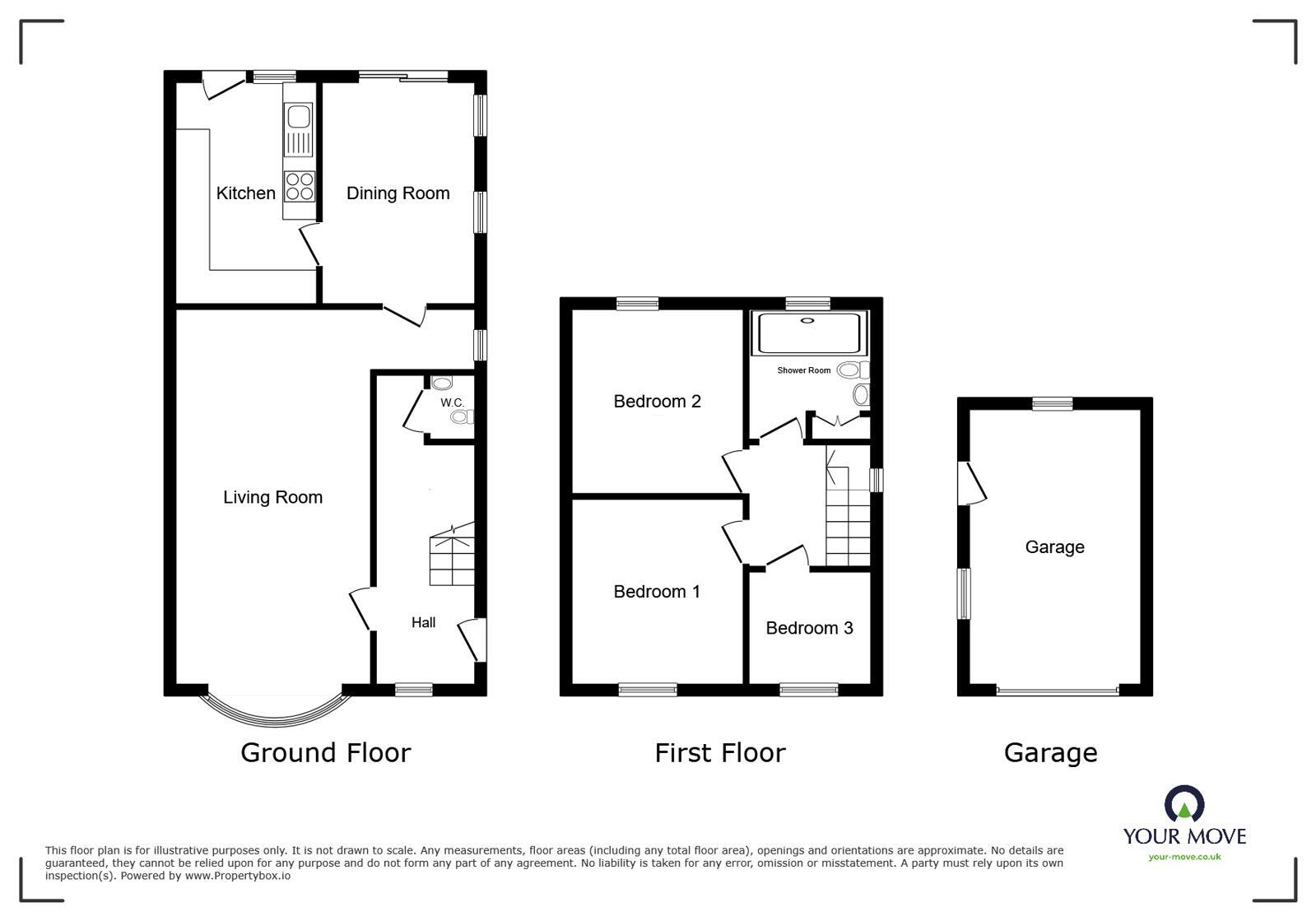 Floorplan of 3 bedroom Semi Detached House for sale, Skinburness Road, Silloth, Cumbria, CA7