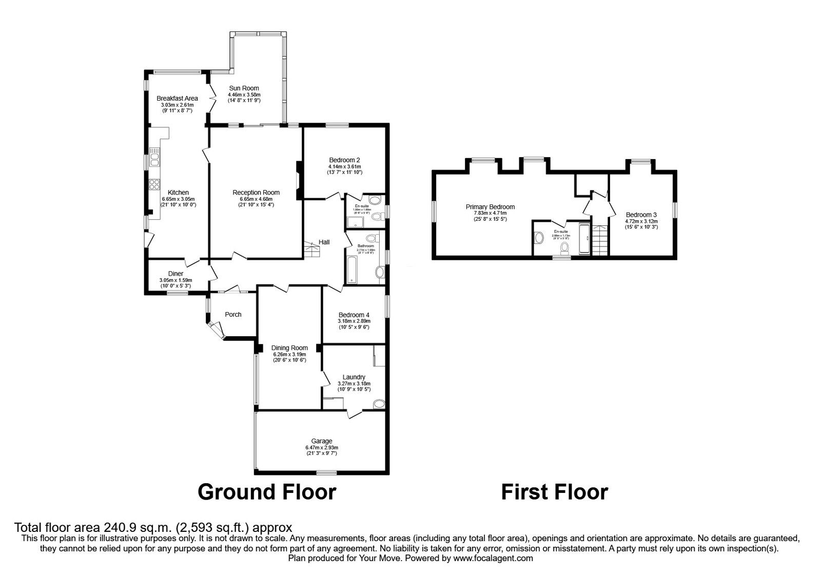 Floorplan of 4 bedroom Detached Bungalow for sale, Green Bank Close, Prospect, Wigton, CA7