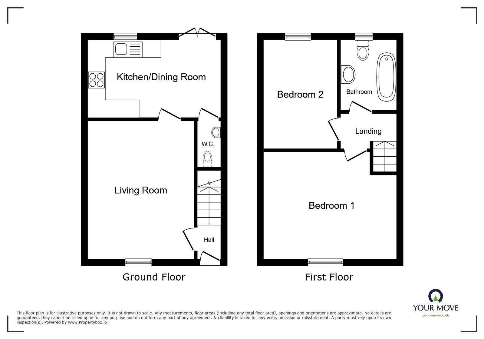 Floorplan of 2 bedroom Semi Detached House for sale, Chimes Bank, Wigton, Cumbria, CA7