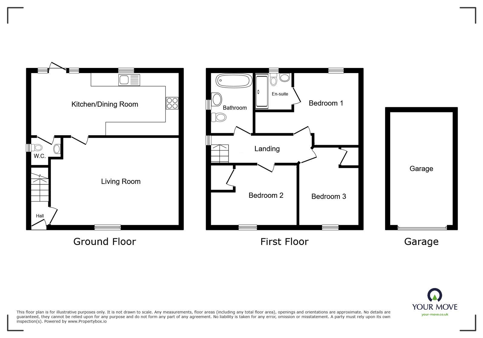 Floorplan of 3 bedroom Detached House for sale, Skiddaw View, Aspatria, Cumbria, CA7