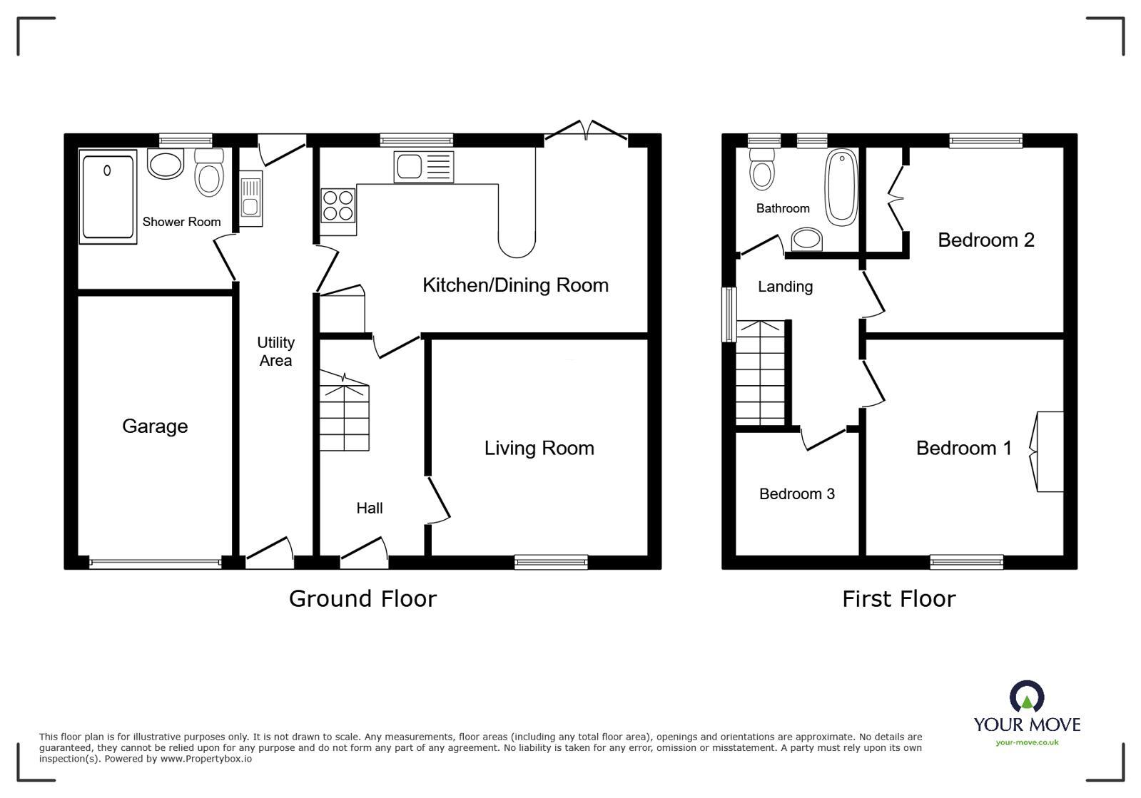 Floorplan of 3 bedroom Detached House for sale, Fingland, Wigton, Cumbria, CA7