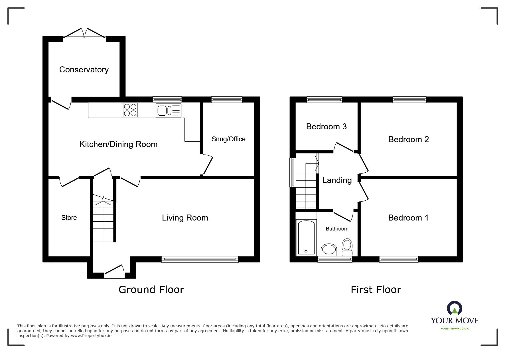 Floorplan of 3 bedroom Semi Detached House for sale, Springfields, Wigton, Cumbria, CA7