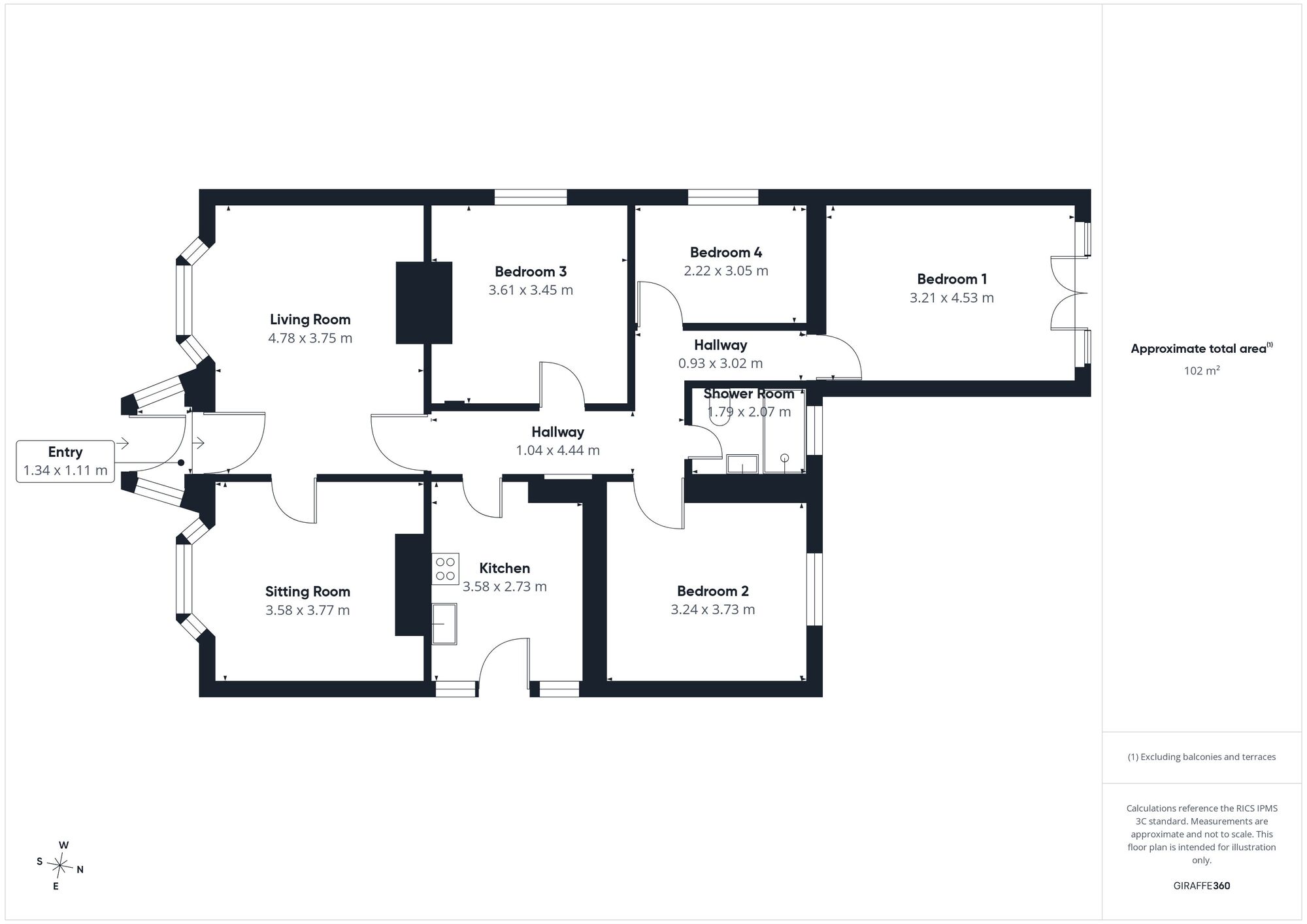 Floorplan of 4 bedroom Detached Bungalow for sale, West Road, Wigton, Cumbria, CA7