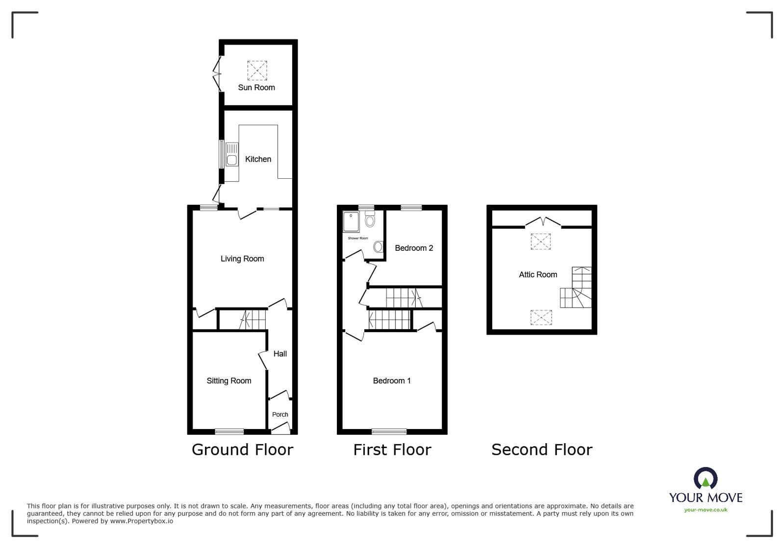 Floorplan of 2 bedroom Mid Terrace House for sale, Front Street, Fletchertown, Cumbria, CA7