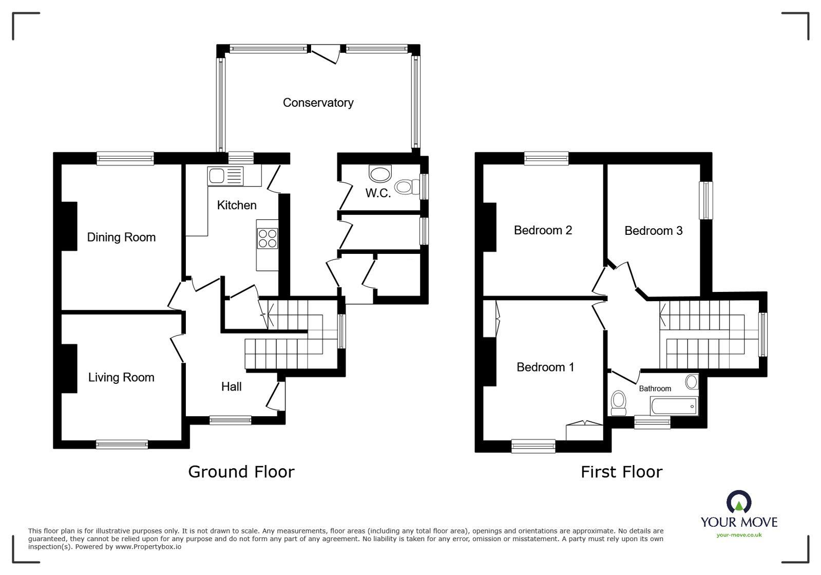 Floorplan of 3 bedroom Semi Detached House for sale, Station Road, Aspatria, Cumbria, CA7