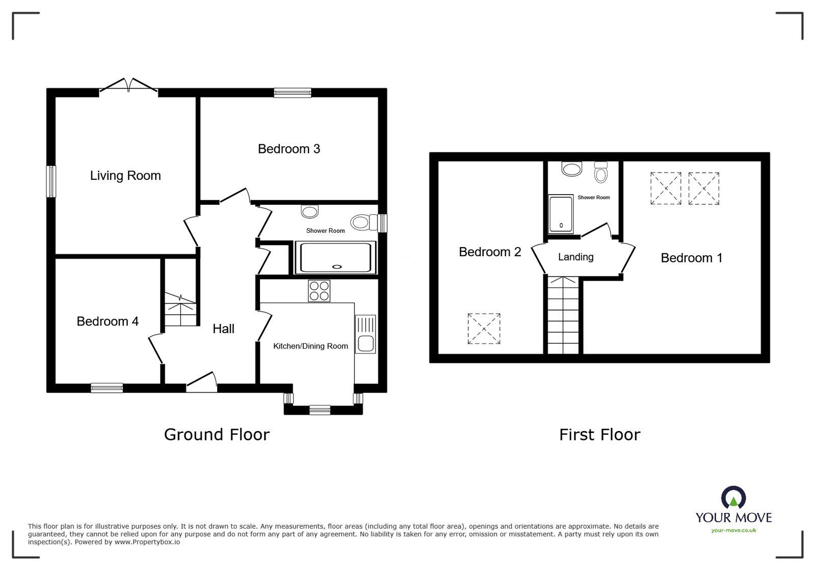 Floorplan of 4 bedroom Detached House for sale, St. Cuthberts Close, Burnfoot, Cumbria, CA7