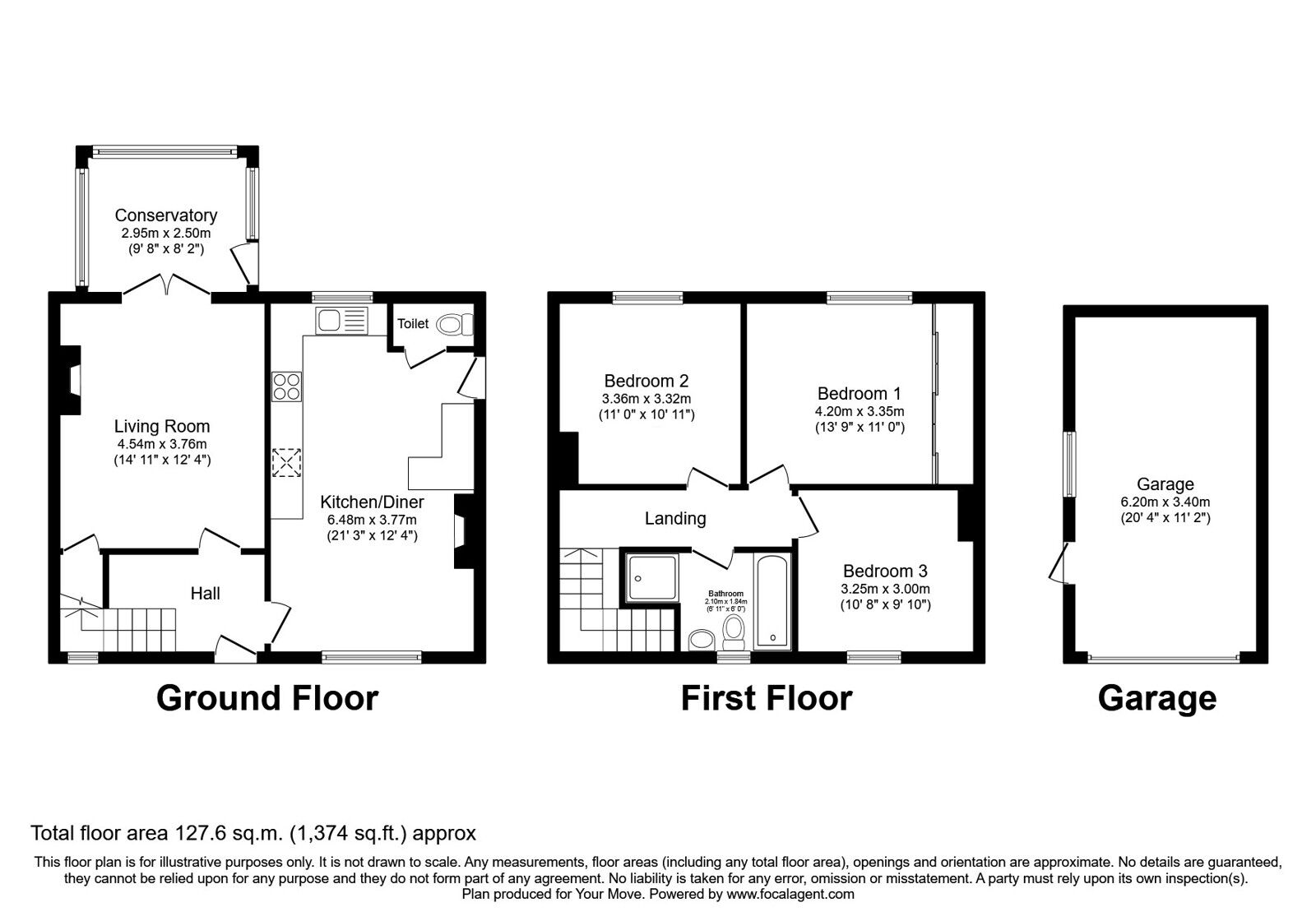 Floorplan of 3 bedroom Semi Detached House for sale, St. Mungos Park, Aspatria, Cumbria, CA7