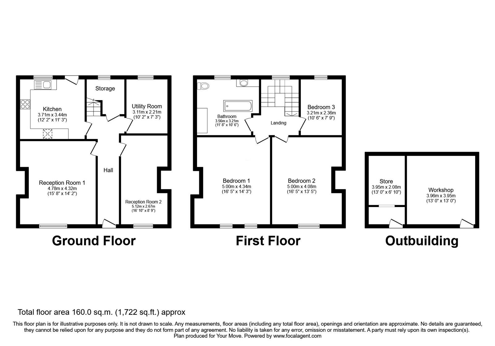 Floorplan of 3 bedroom Mid Terrace House for sale, Bowness-on-Solway, Wigton, Cumbria, CA7