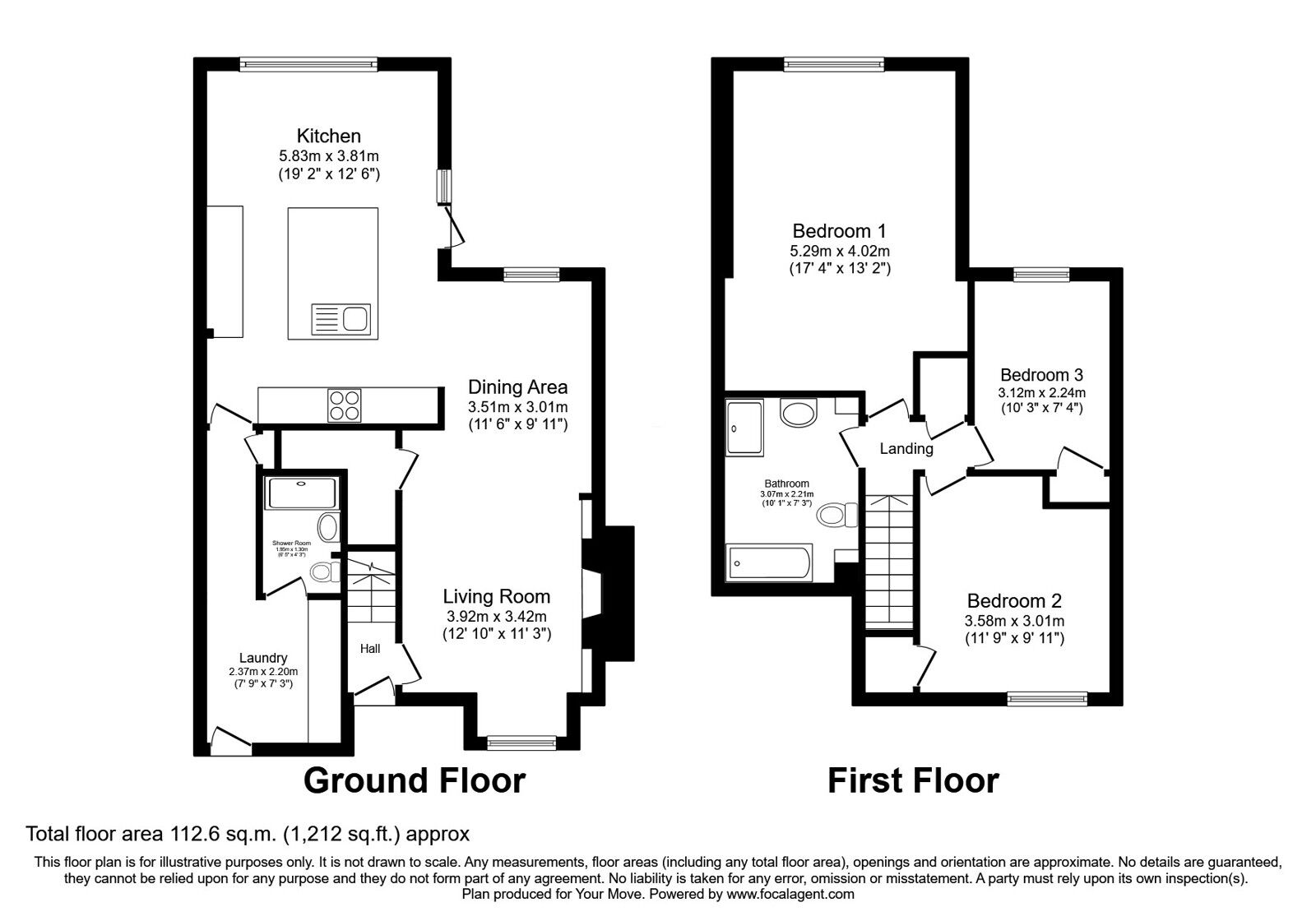 Floorplan of 3 bedroom Mid Terrace House for sale, Beech Croft, Wigton, Cumbria, CA7