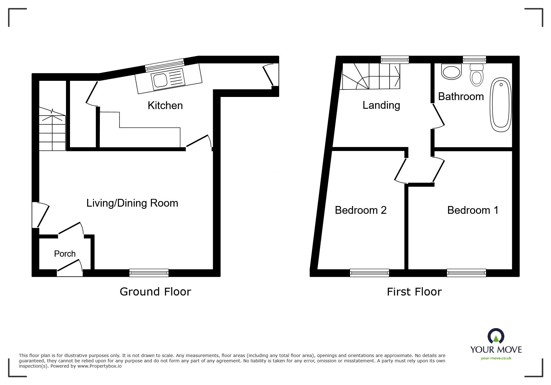 Floorplan of 2 bedroom End Terrace House for sale, Market Hill, Wigton, Cumbria, CA7