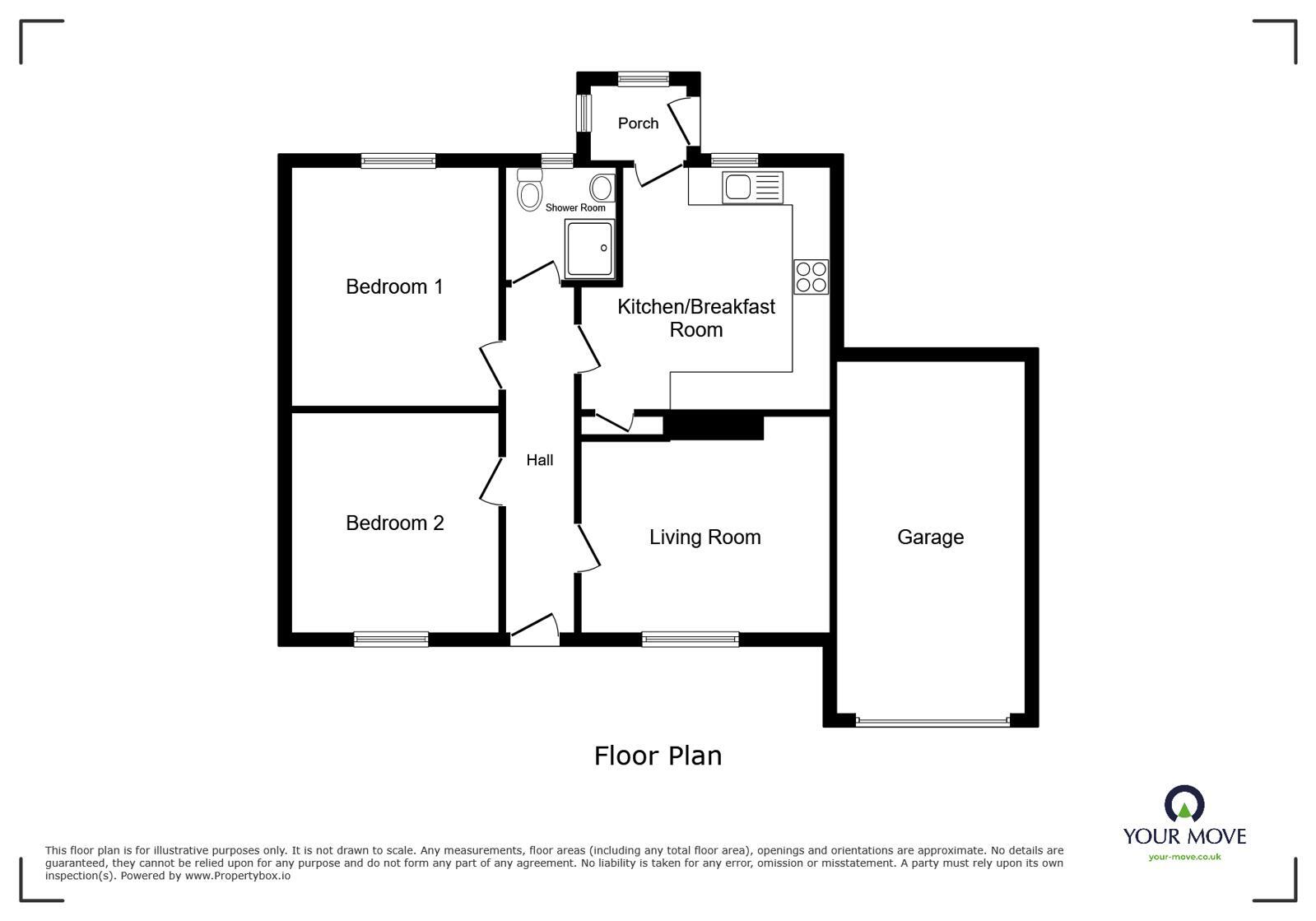Floorplan of 2 bedroom Semi Detached Bungalow for sale, Mount Pleasant Gardens, Wigton, Cumbria, CA7