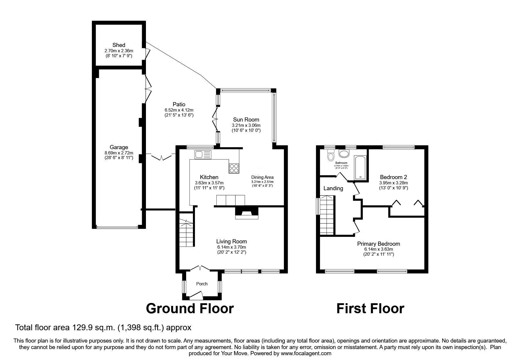 Floorplan of 2 bedroom Semi Detached House for sale, Fell View, Anthorn, Cumbria, CA7