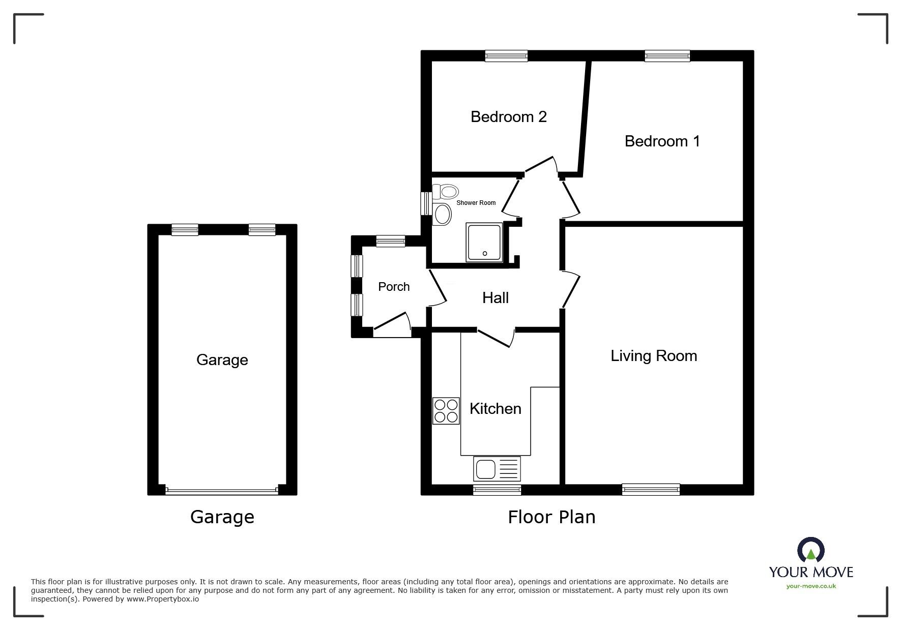 Floorplan of 2 bedroom Detached Bungalow for sale, Mount Pleasant Gardens, Wigton, Cumbria, CA7