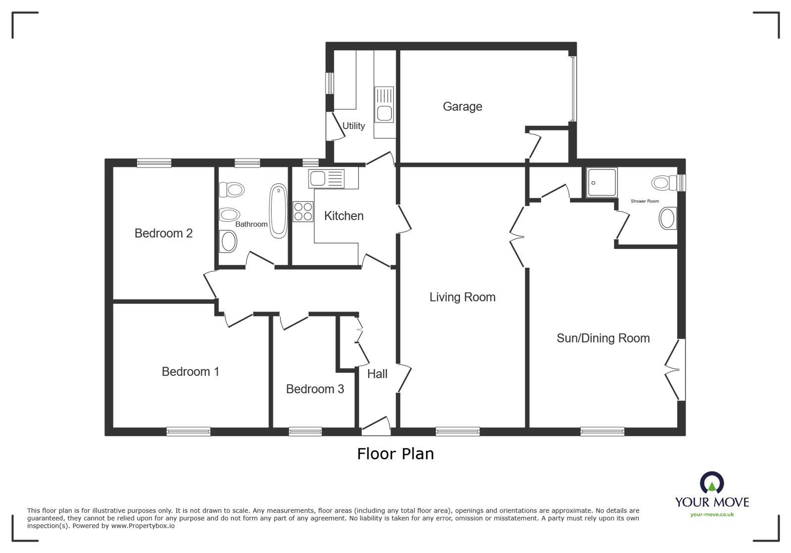 Floorplan of 3 bedroom Detached Bungalow for sale, Skinburness Drive, Silloth, Cumbria, CA7