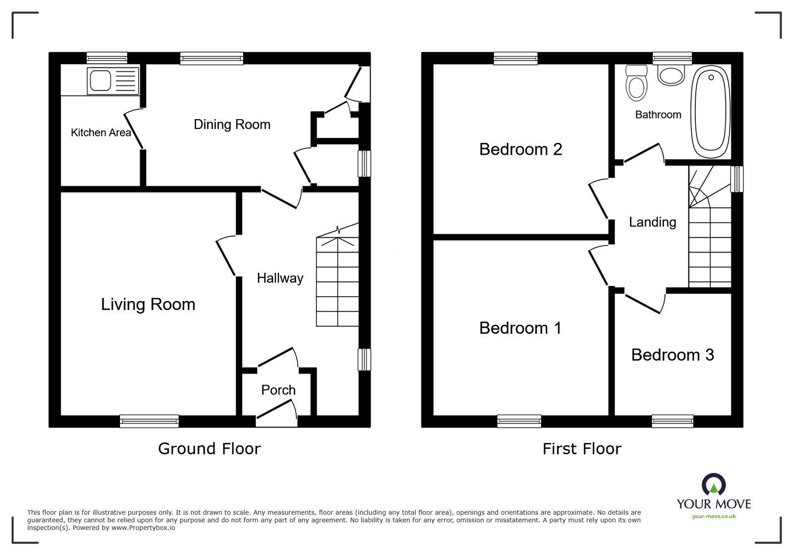 Floorplan of 3 bedroom End Terrace House for sale, Howrigg Bank, Wigton, Cumbria, CA7