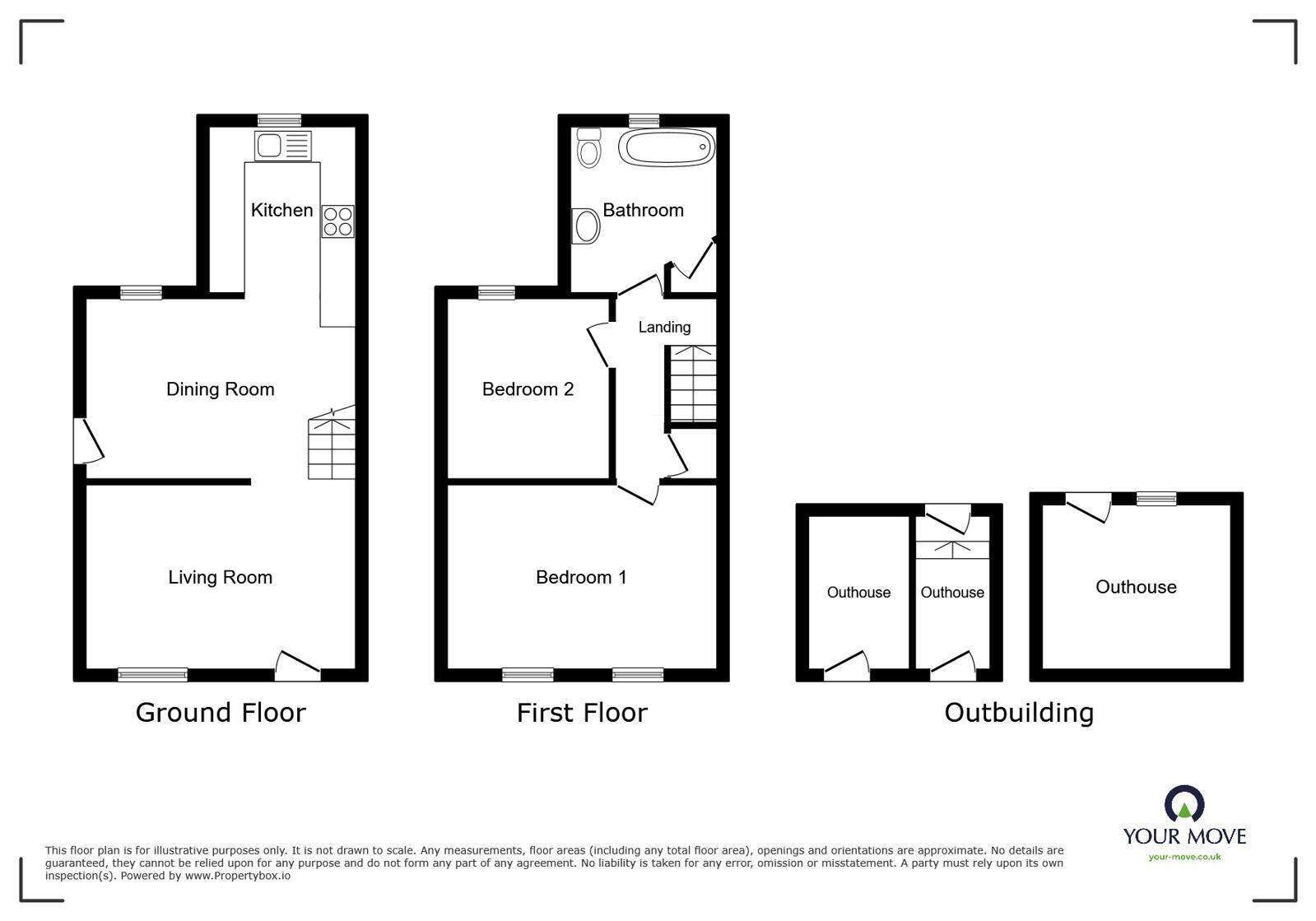 Floorplan of 2 bedroom Semi Detached House for sale, Upton, Caldbeck, Cumbria, CA7