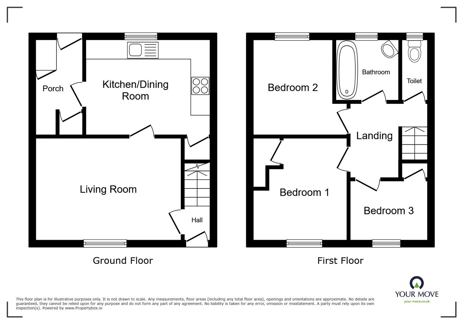 Floorplan of 3 bedroom Mid Terrace House for sale, Orchard Road, Wigton, Cumbria, CA7