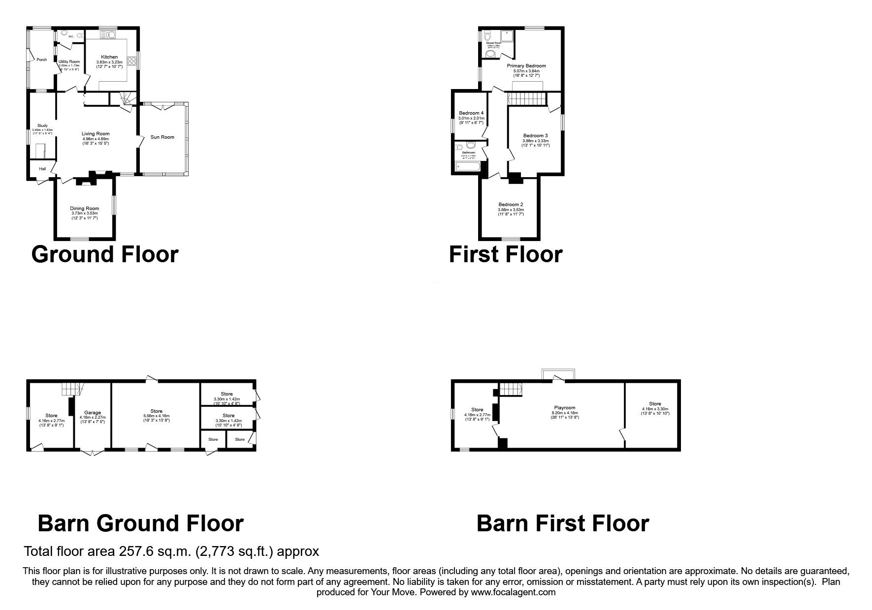 Floorplan of 4 bedroom Detached House for sale, Blencogo, Wigton, Cumbria, CA7