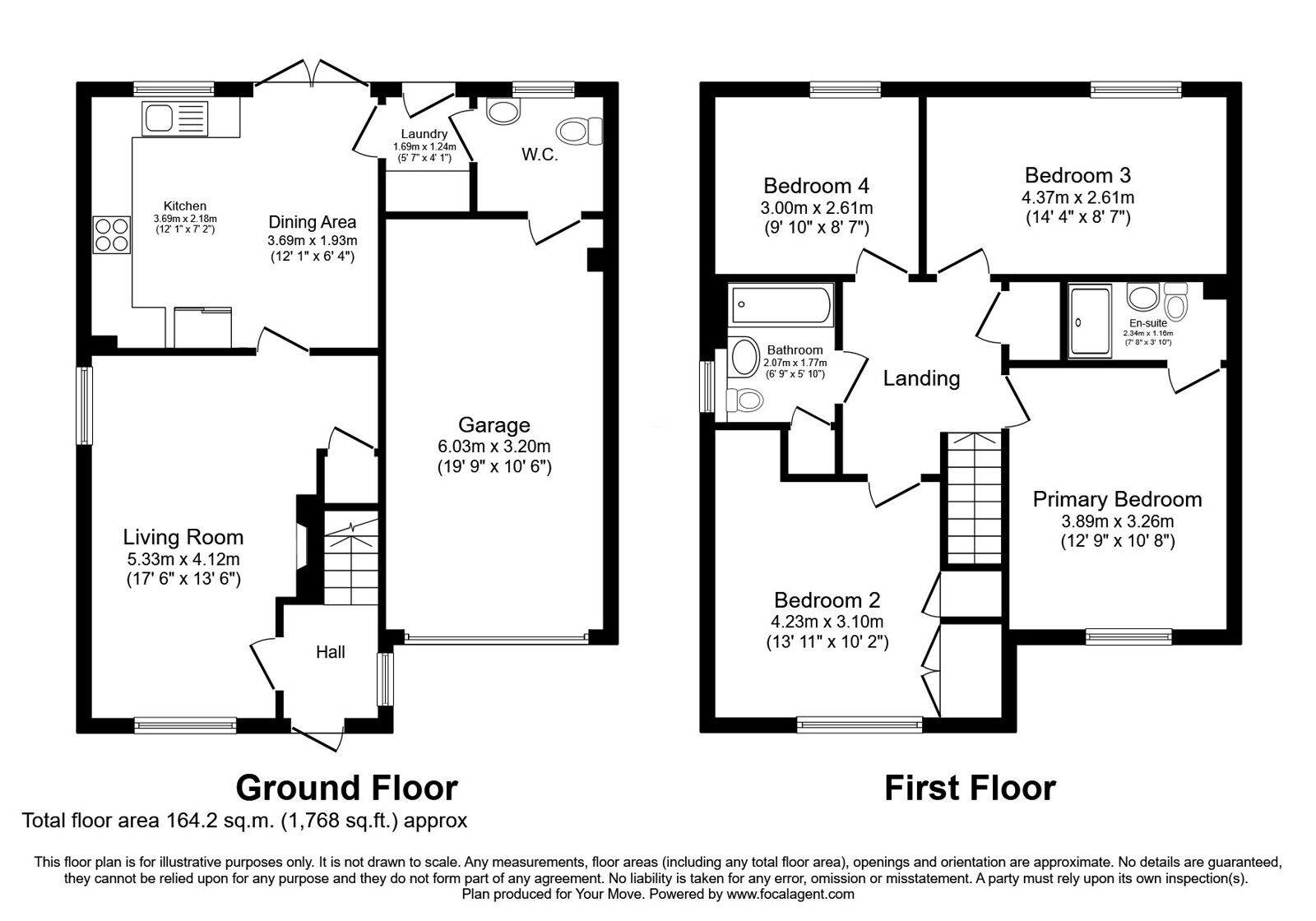 Floorplan of 4 bedroom Detached House for sale, Barley Meadows, Abbeytown, Cumbria, CA7
