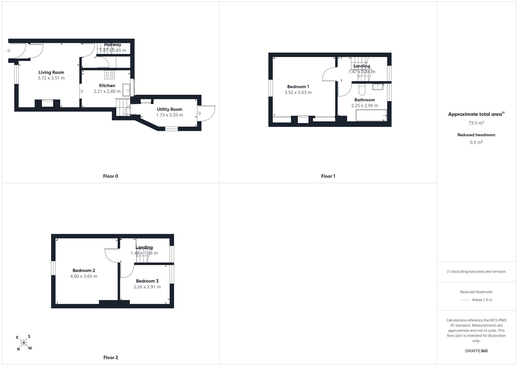 Floorplan of 3 bedroom Mid Terrace House for sale, Market Hill, Wigton, Cumbria, CA7