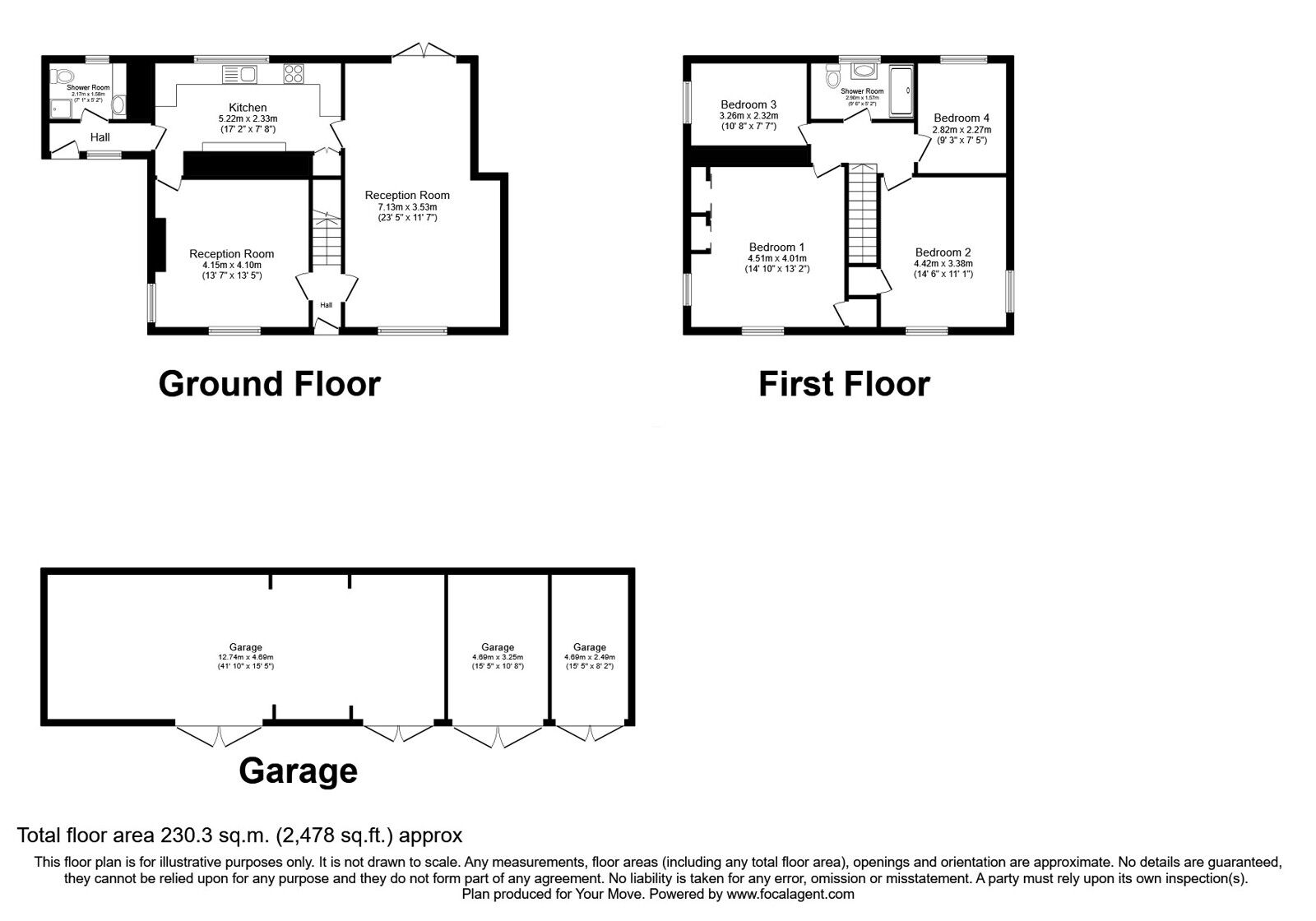 Floorplan of 4 bedroom Detached House for sale, Abbeytown, Wigton, Cumbria, CA7