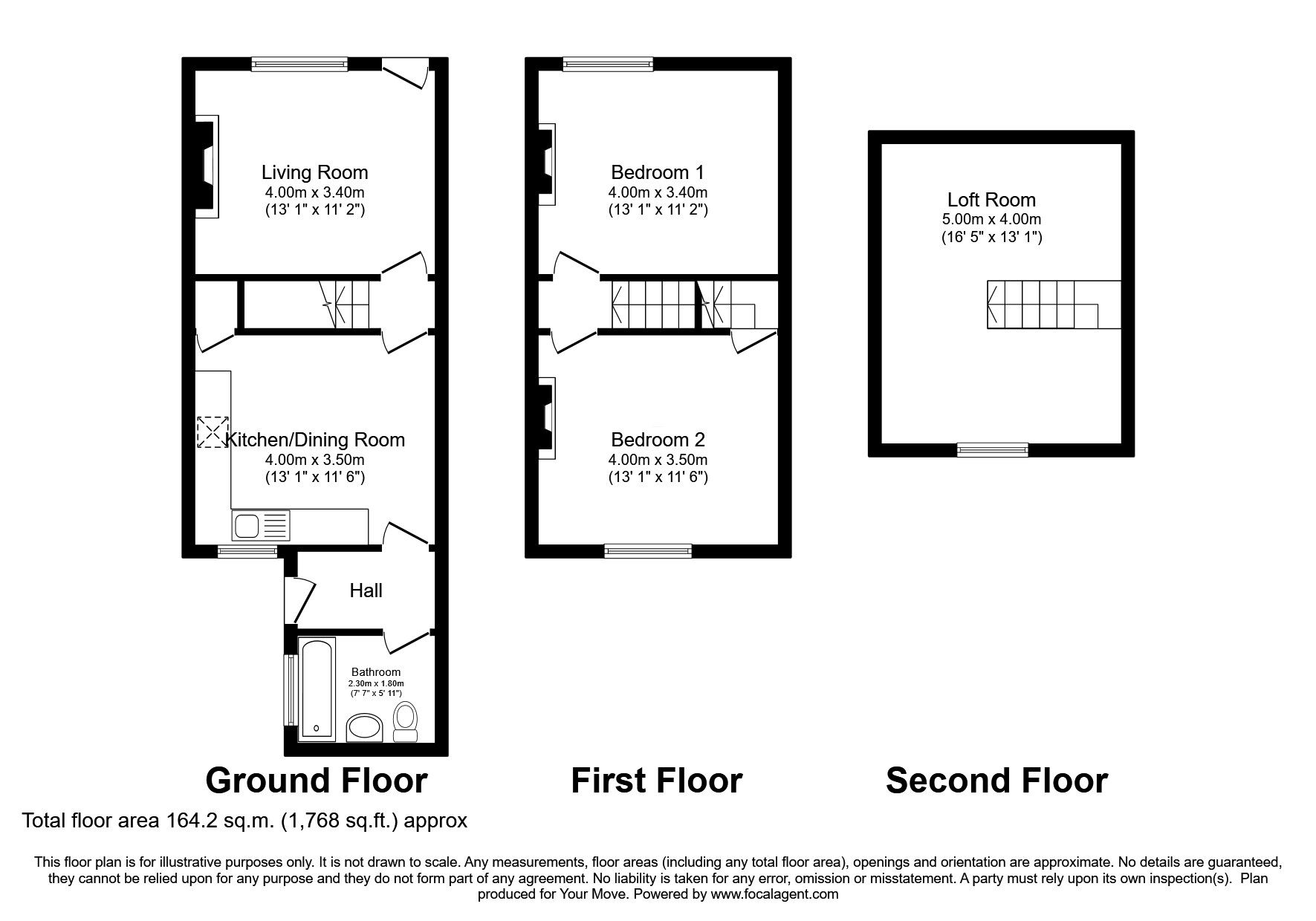 Floorplan of 2 bedroom Mid Terrace Property for sale, Pringle, Aspatria, Cumbria, CA7