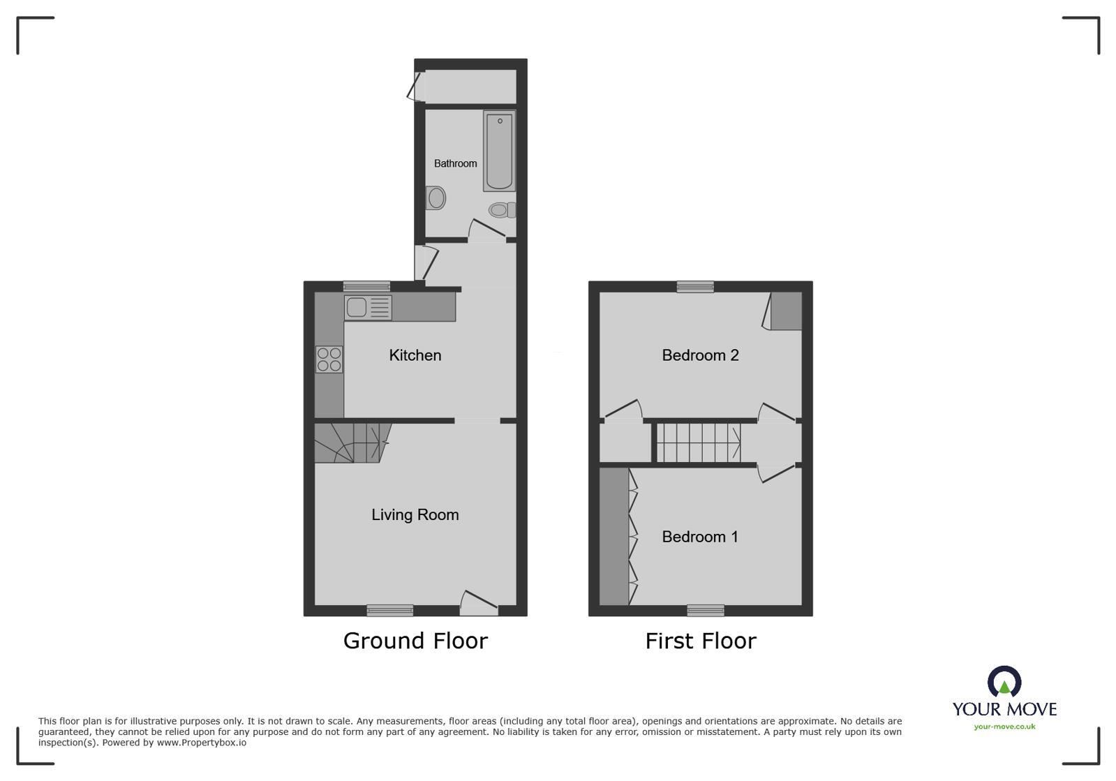 Floorplan of 2 bedroom Mid Terrace House for sale, Allhallows Terrace, Fletchertown, CA7