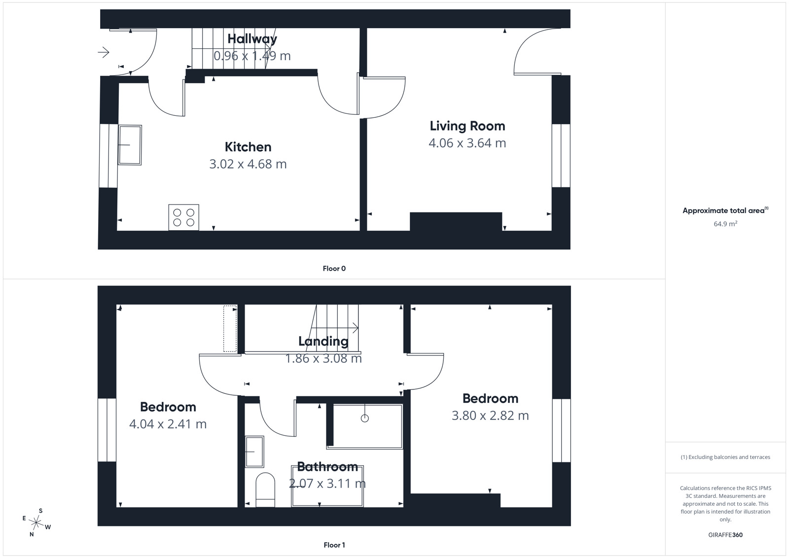 Floorplan of 2 bedroom Mid Terrace House to rent, West Street, Fletchertown, Cumbria, CA7