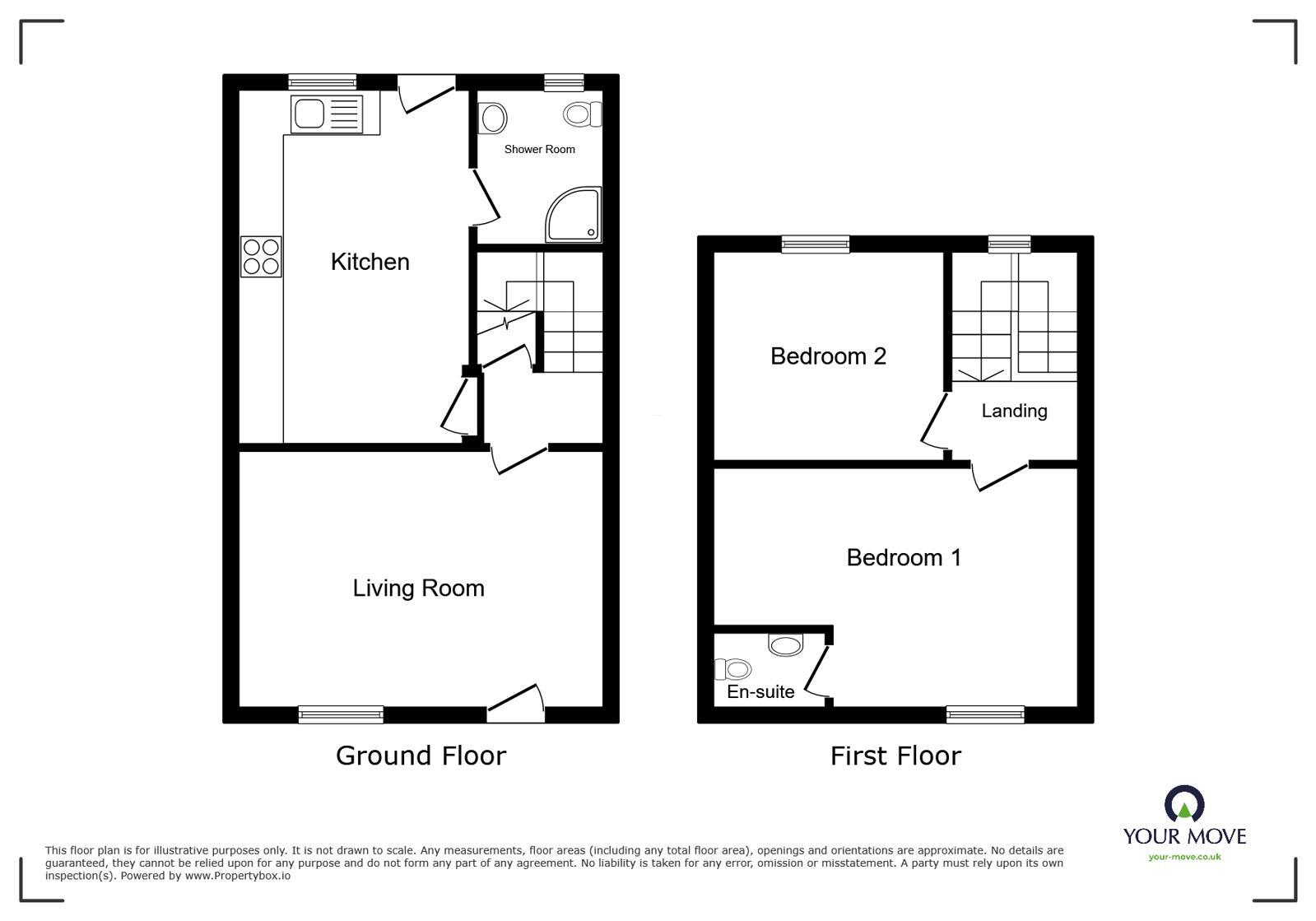 Floorplan of 2 bedroom Mid Terrace House for sale, South End, Wigton, Cumbria, CA7
