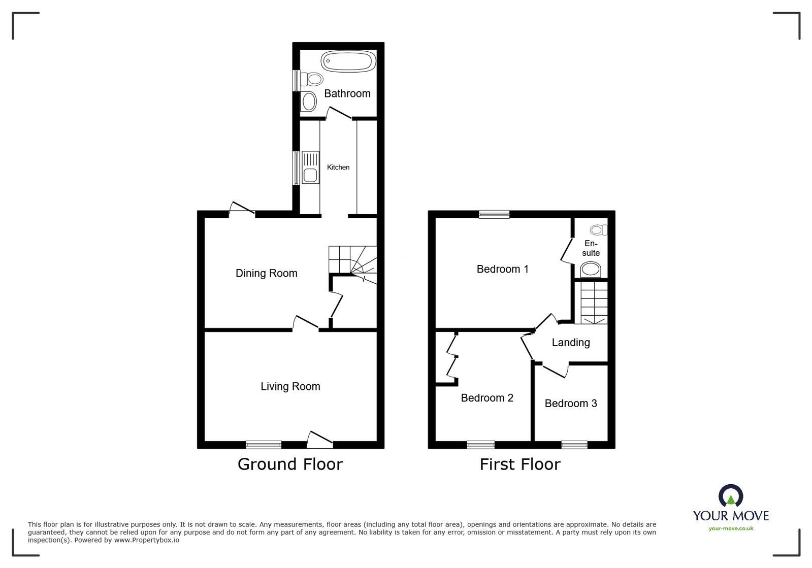 Floorplan of 3 bedroom Mid Terrace House for sale, Strand Terrace, Burnfoot, Cumbria, CA7