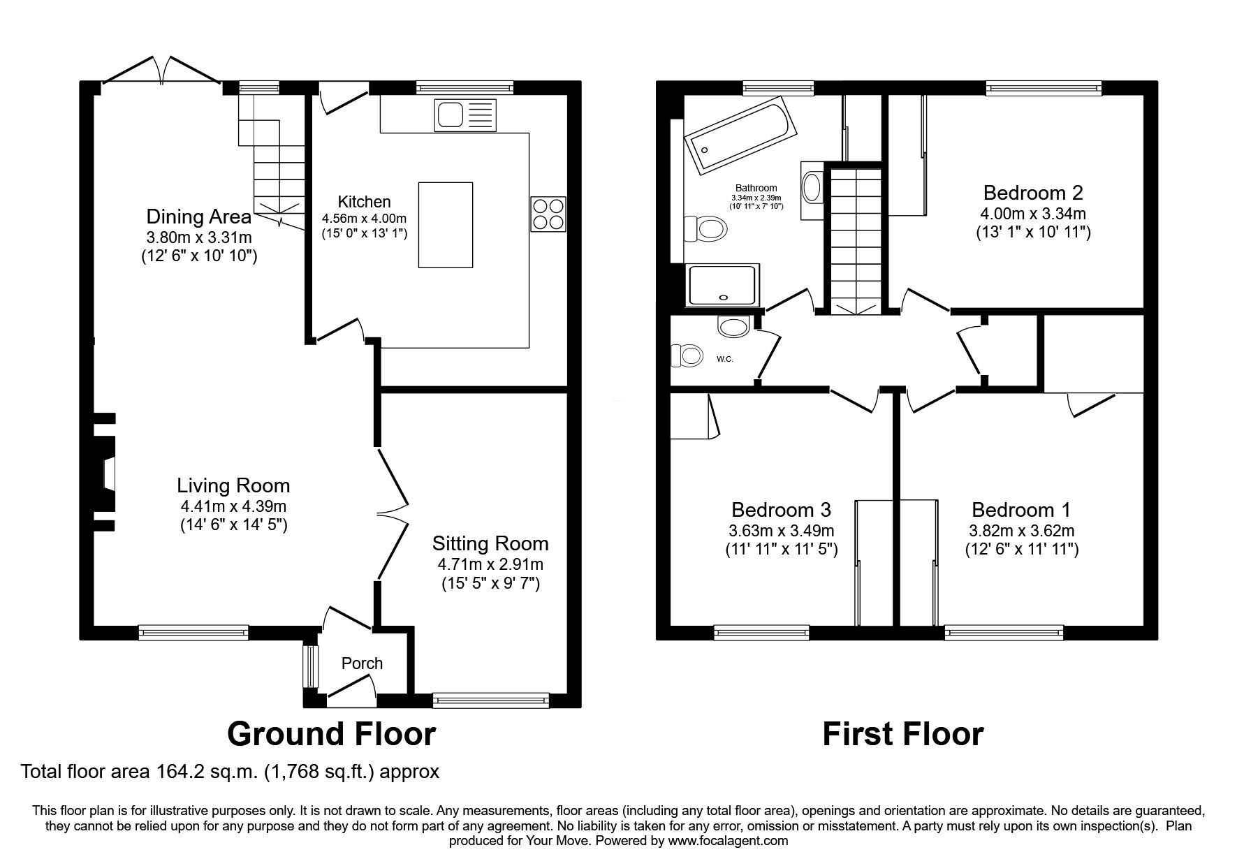 Floorplan of 3 bedroom Semi Detached House for sale, Queens Park, Aspatria, Cumbria, CA7
