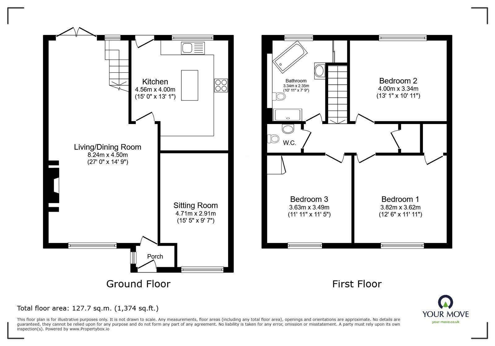 Floorplan of 3 bedroom Semi Detached House for sale, Queens Park, Aspatria, Cumbria, CA7